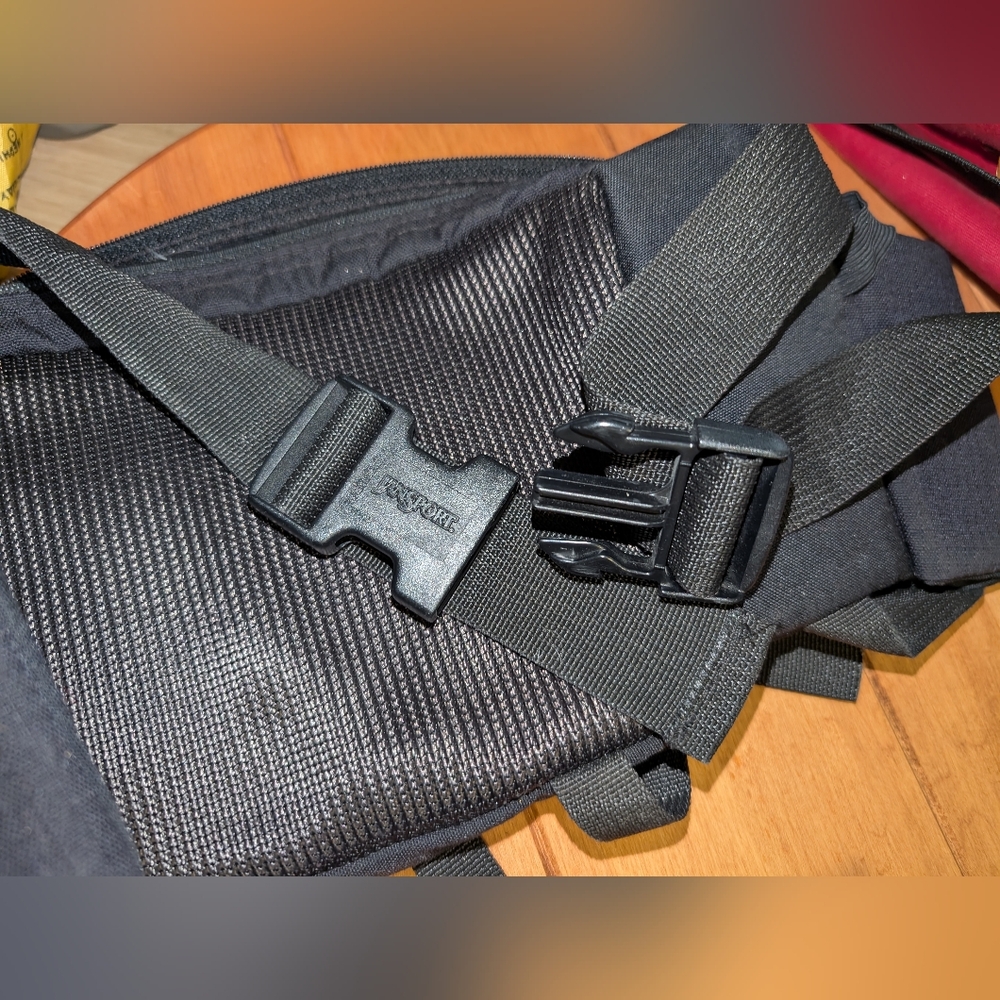 Vintage 90s Jansport Fanny Pack Belt Bag Black Aztec With Bottle Holders - Picture 7 of 7